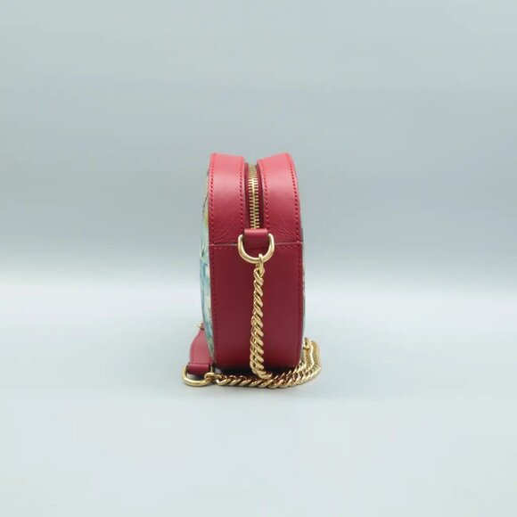 100% Authentic GUCCI Blooms Blue&Red Canvas Shoulder Bag - Picture 3 of 12